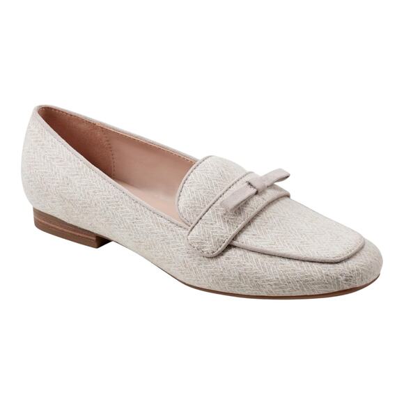 Bandolino Women's Meonna Square Toe Bow Detail Loafers Ivory Size 9 1/2 - Picture 1 of 5
